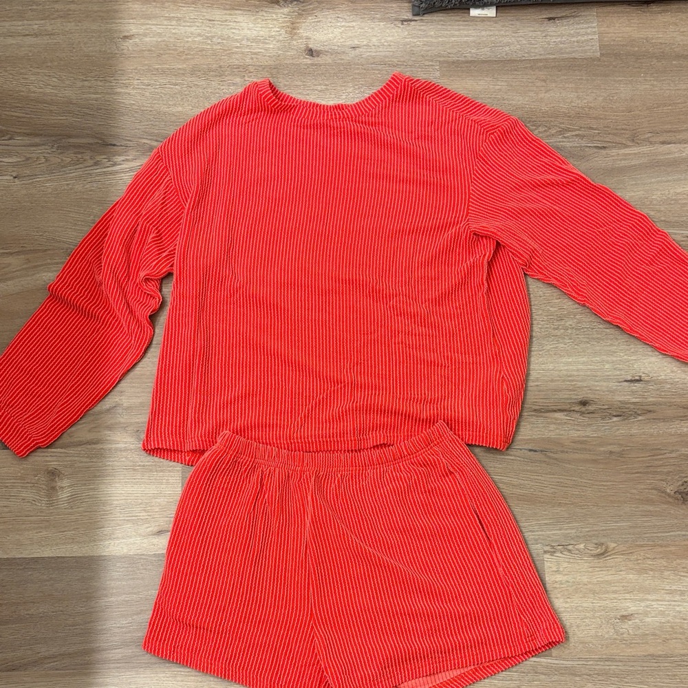 Red Striped Lounge Set